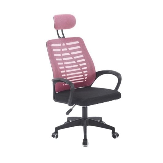 Silla de escritorio Ken ergonómica con reposacabezas regulable y base metálica cromada