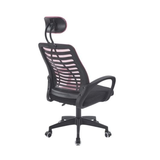 Silla de escritorio Ken ergonómica con reposacabezas regulable y base metálica cromada