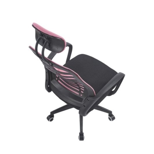 Silla de escritorio Ken ergonómica con reposacabezas regulable y base metálica cromada