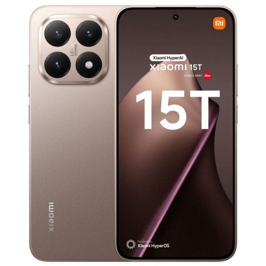 Smartphone Xiaomi 15T 12GB 256GB 6.83" AMOLED 5G Dual SIM Cámara Leica 50MP Android 16 Oro Rosa