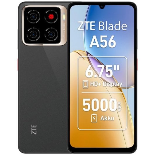 Smartphone ZTE Blade A56 4GB 64GB 6.75" 90Hz Triple Kamera 5000mAh Schwarz