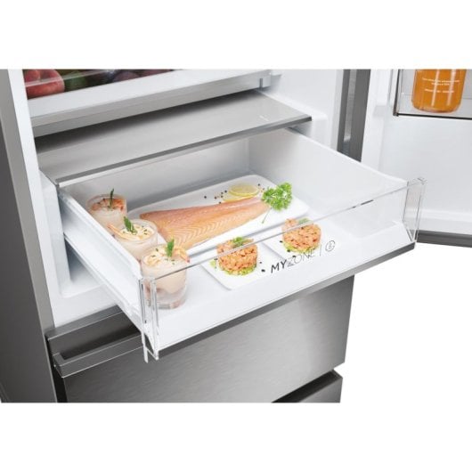Frigorífico Haier Combi No Frost 205 cm 414L D Inox WiFi My Zone y Humidity Zone