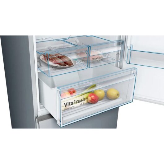 Frigorífico Bosch Combi No Frost 203cm 438L D Inox LED VitaFresh EasyAccess