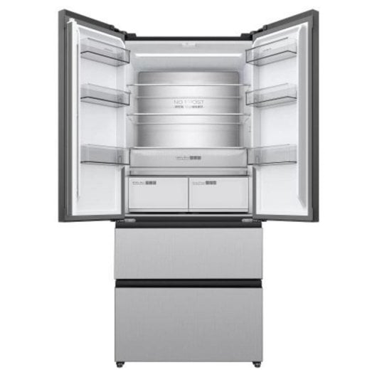 Frigorífico Estilo francês 190 cm 458L Classe E Inox No Frost portas múltiplas controlo touch