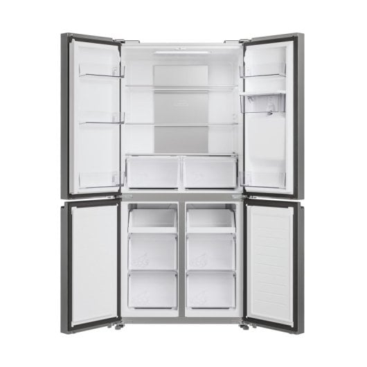 Frigorífico Candy Puerta francesa 181,5cm 463L E Plata No Frost Display Agua