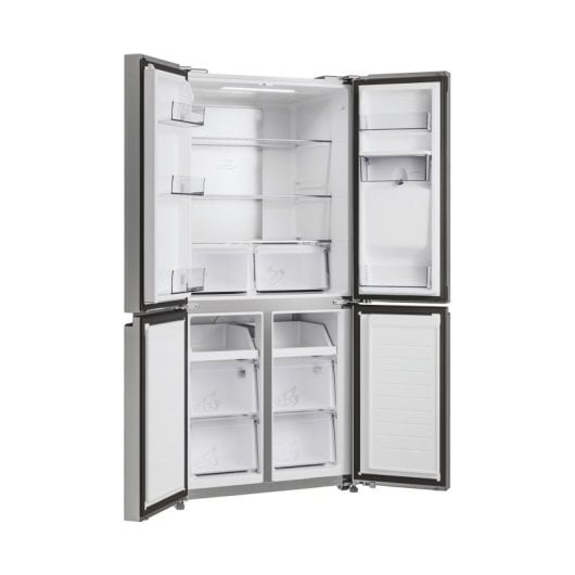 Frigorífico Candy Puerta francesa 181,5cm 463L E Plata No Frost Display Agua