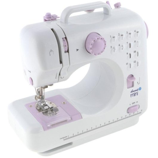 Lucznik Máquina de Coser Mini Semiautomática Blanca/Rosa