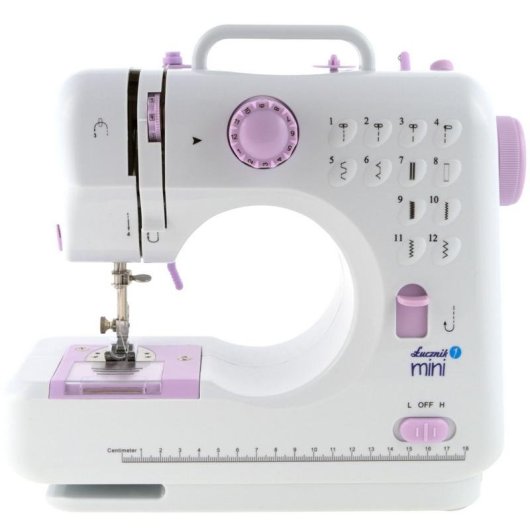 Lucznik Máquina de Coser Mini Semiautomática Blanca/Rosa