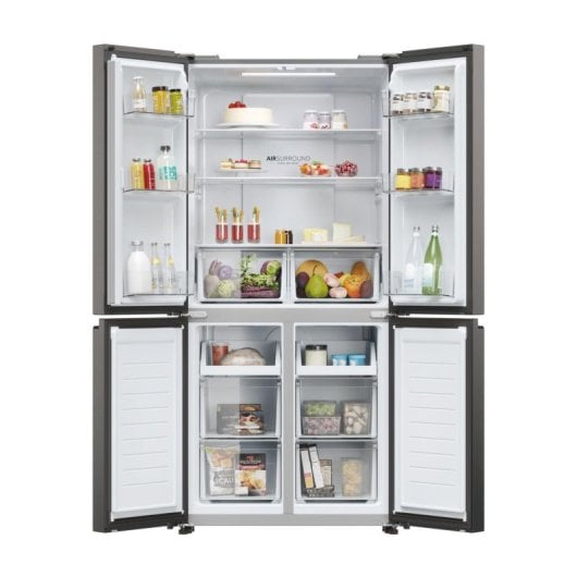 Frigorífico Haier Multipuerta No Frost 181 cm 467L E Inox oscuro 4 puertas Air Surround
