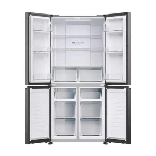 Frigorífico Haier Multipuerta No Frost 181 cm 467L E Inox oscuro 4 puertas Air Surround