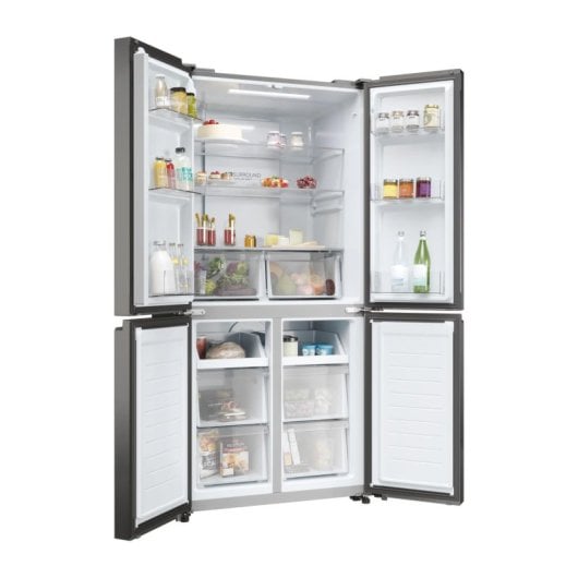 Frigorífico Haier Multipuerta No Frost 181 cm 467L E Inox oscuro 4 puertas Air Surround