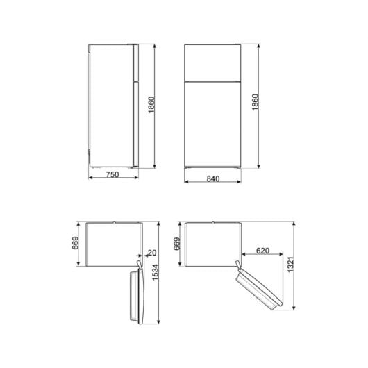 Frigorífico Smeg Multi Door 186 cm 586 L E Inox Antihuellas No Frost LCD