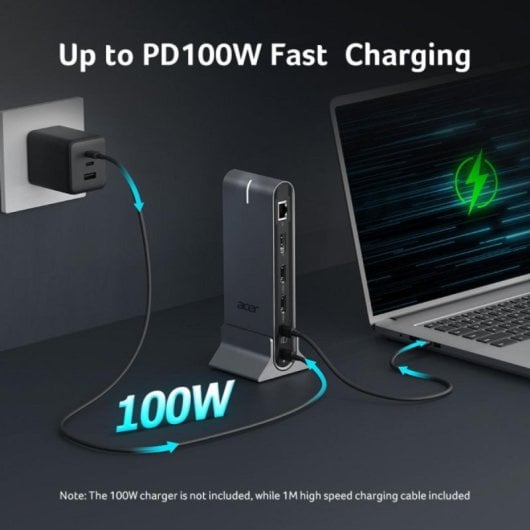 Docking Station Acer Dongle 15in1 Type-C PD100W HDMI 4K DisplayPort 8K USB RJ45 SD vPro