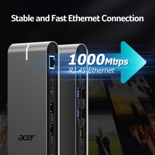 Docking Station Acer Dongle 15in1 Type-C PD100W HDMI 4K DisplayPort 8K USB RJ45 SD vPro