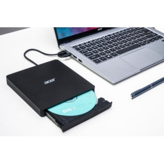 Masterizzatore DVD Portatile Acer AXD001, DVD±RW, USB 3.2, Nero, Slot disc loader, Compatibile M-DISC