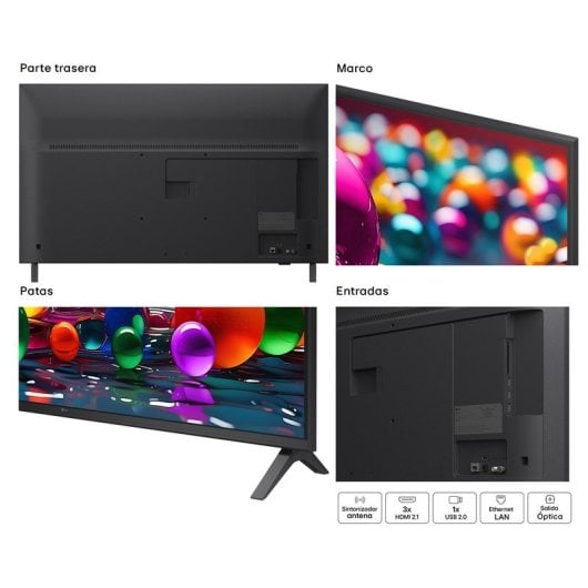 LG LED 43UA7LB.AEU 43" 4K Ultra HD Smart TV WebOS AirPlay2 HDR HDMI 2.1 Sin Marco Reacondicionado