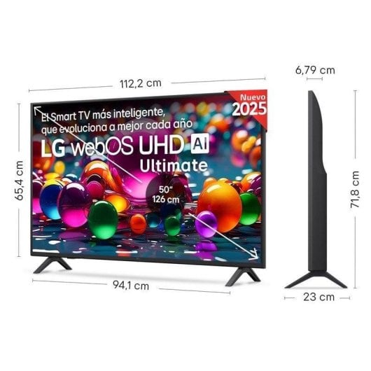 TV LG LED 50UA74006LB 50" 4K UltraHD 60Hz Smart TV WebOS HDR10 HLG Design Frameless