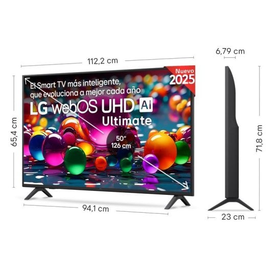 Téléviseur intelligent LG LED 50UA7LB.AEU 50" 4K Ultra HD WebOS AirPlay2 HDR HDMI 2.1 sans cadre