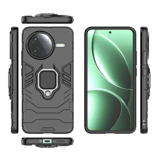 Generische ultradünne stoßfeste Handyhülle mit doppelter Schicht, TPU-Körper, Polycarbonat-Rahmen und magnetischem 360°-Ringhalter