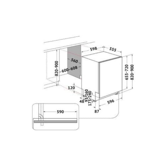 Lavavajillas Whirlpool W2I HD526 A 14 servicios E integrable Blanco inicio diferido 6th Sense