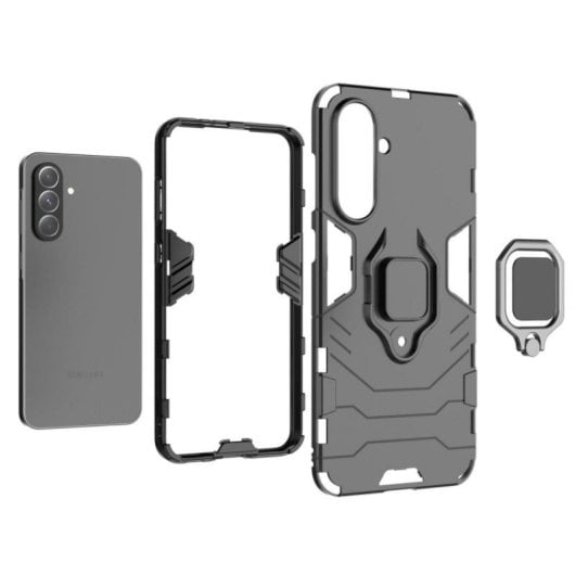 Generische ultradünne Schutzhülle für Smartphones, Silikon und Polycarbonat, magnetischer 360°-Ringhalter, stoßfest