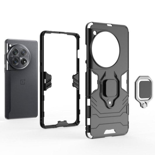 Universelle Schutzhülle mit Silikon- und Polycarbonat-Doppelstruktur, magnetischem Drehständer, präzisem Sitz und erhöhtem Rand für Smartphones