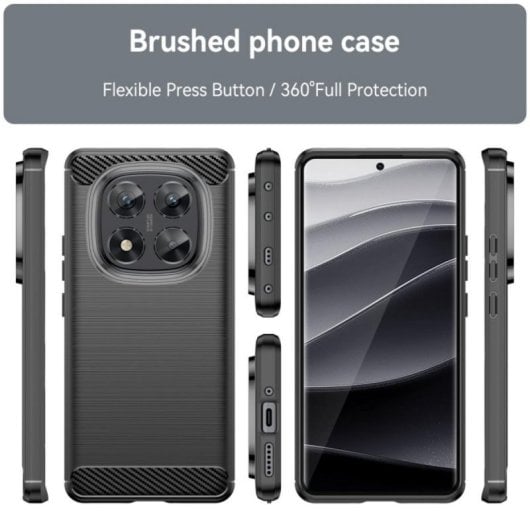 Capa Almofadada para Smartphone com Design de Fibra de Carbono, Silicone de Alta Qualidade e Policarbonato