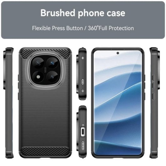 Kohlenstofffaser Handyhülle aus hochwertigem Silikon und Polycarbonat, stoßdämpfend, abriebfest, passgenau, Carbon-Look, für Smartphones