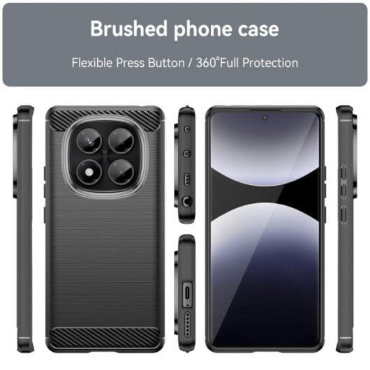 Universelle Smartphone-Hülle mit Carbonfaserdesign, Silikon und Polycarbonat, stoßfest