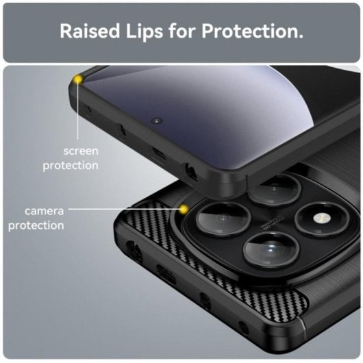 Universelle Smartphone-Hülle mit Carbonfaserdesign, Silikon und Polycarbonat, stoßfest