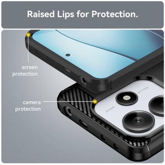 Generische Schutzhülle mit modernem Carbon-Design für Smartphones, stoßfest und abriebfest