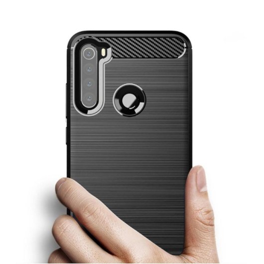 Universelle Schutzhülle aus Karbonfaser für Smartphones, Silikon und Polycarbonat, Stoßdämpfung, Antifingerprint, Modernes Design