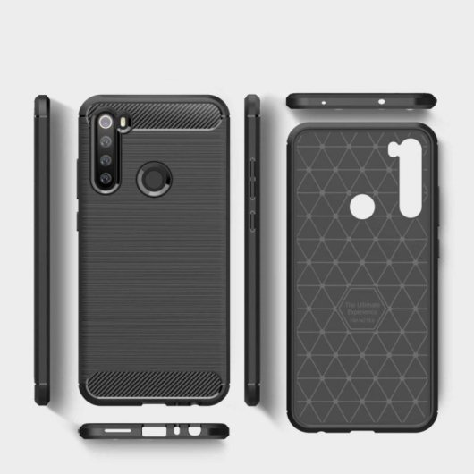 Universelle Schutzhülle aus Karbonfaser für Smartphones, Silikon und Polycarbonat, Stoßdämpfung, Antifingerprint, Modernes Design
