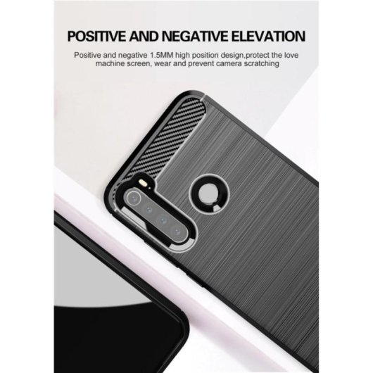 Universelle Schutzhülle aus Karbonfaser für Smartphones, Silikon und Polycarbonat, Stoßdämpfung, Antifingerprint, Modernes Design