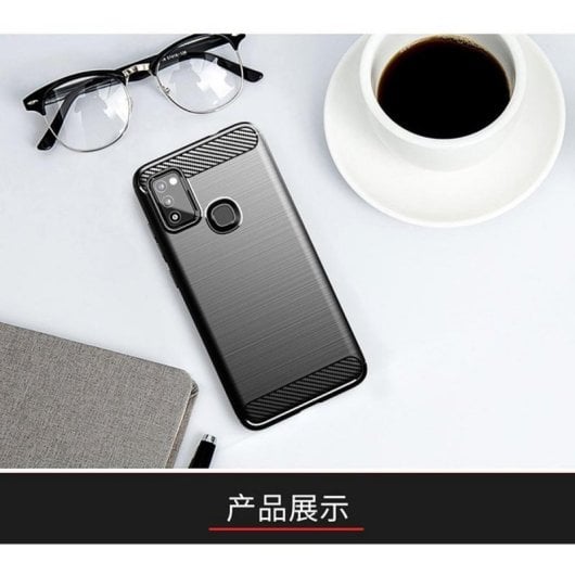 Funda para móvil diseño fibra de carbono silicona TPU y policarbonato esquinas reforzadas