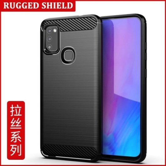 Funda para móvil diseño fibra de carbono silicona TPU y policarbonato esquinas reforzadas