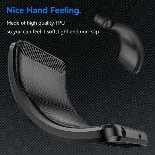 Funda Fibra de Carbono Silicona y Policarbonato Esquinas Redondeadas Amortiguador de Aire