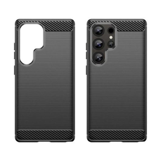 Funda Fibra de Carbono Silicona y Policarbonato Esquinas Redondeadas Amortiguador de Aire