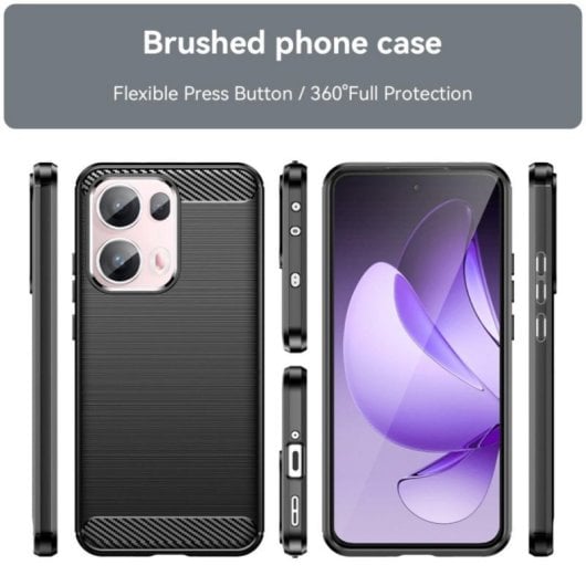Funda Móvil Fibra de Carbono Silicona Policarbonato Protección Antigolpes Antihuellas