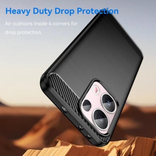 Funda Móvil Fibra de Carbono Silicona Policarbonato Protección Antigolpes Antihuellas