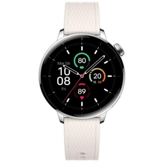 OnePlus Watch 3 GPS NFC 43mm AMOLED Plata Correa Blanca M Resistencia Agua 5ATM+IP68