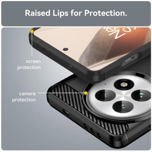 Capa Genérica de Fibra de Carbono para Smartphone, Silicone de Alta Qualidade e Policarbonato, Design Moderno com Proteção Completa