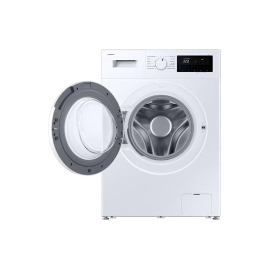 Máquina de lavar roupa Samsung WW70FG3M05TWEC 7 kg, carregamento frontal, 1400 rpm, classe A, branca, digital, inversor, WiFi, vapor