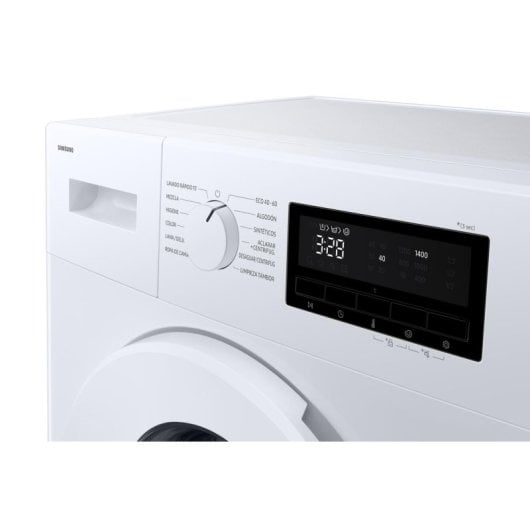 Máquina de lavar roupa Samsung WW70FG3M05TWEC 7 kg, carregamento frontal, 1400 rpm, classe A, branca, digital, inversor, WiFi, vapor