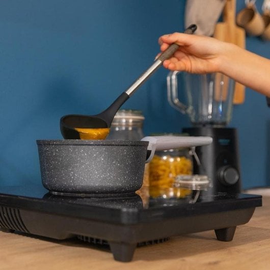 Küchenutensil-Set Cecotec Polka 9-teilig Silikon Schwarz BPA-frei Holzgriff