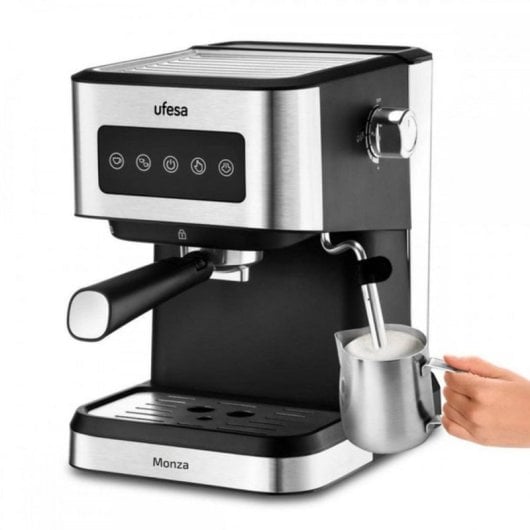 Cafetera Espresso Ufesa Monza 1,5 L 20 bars avec chauffe-tasses et buse vapeur