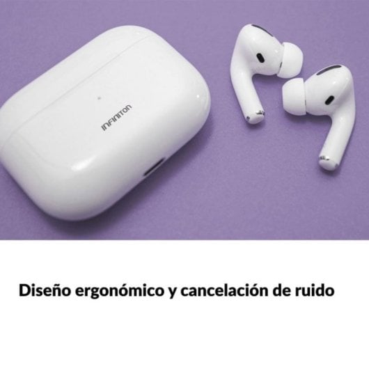 Auriculares Infiniton BE60 inalámbricos Bluetooth con Cancelación de Ruido ANC, Micrófono, Modo Transparencia y Carga In