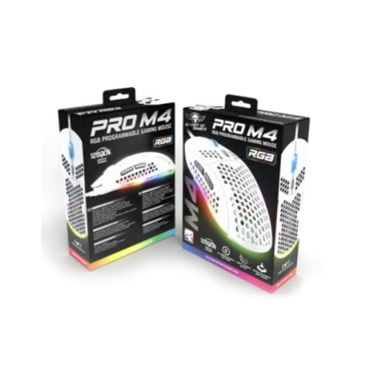 Ratón Spirit of Gamer PRO-M4 ARTIC USB 12800 DPI Blanco Iluminación 6 Botones