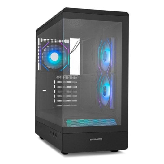 NOX Hummer SIGNAL Midi Tower Gehäuse ATX/micro ATX, Schwarz, Tempered Glass, ARGB, 3x 120 mm Lüfter