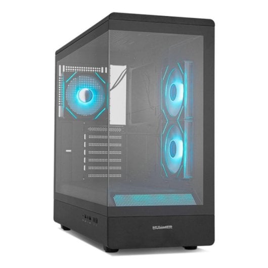 NOX Hummer SIGNAL Midi Tower Gehäuse ATX/micro ATX, Schwarz, Tempered Glass, ARGB, 3x 120 mm Lüfter